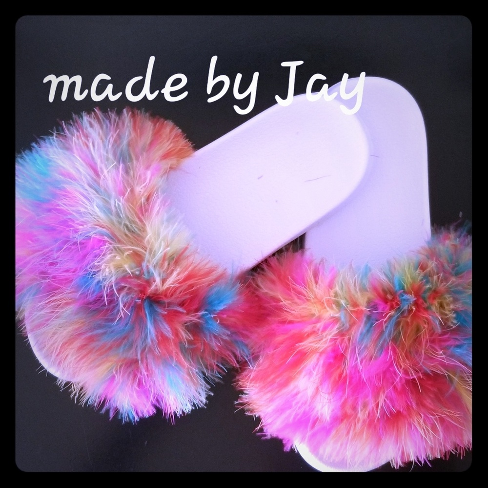 Furry feather slides